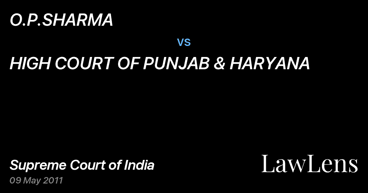 Preview image for O.P.SHARMA vs. HIGH COURT OF PUNJAB & HARYANA