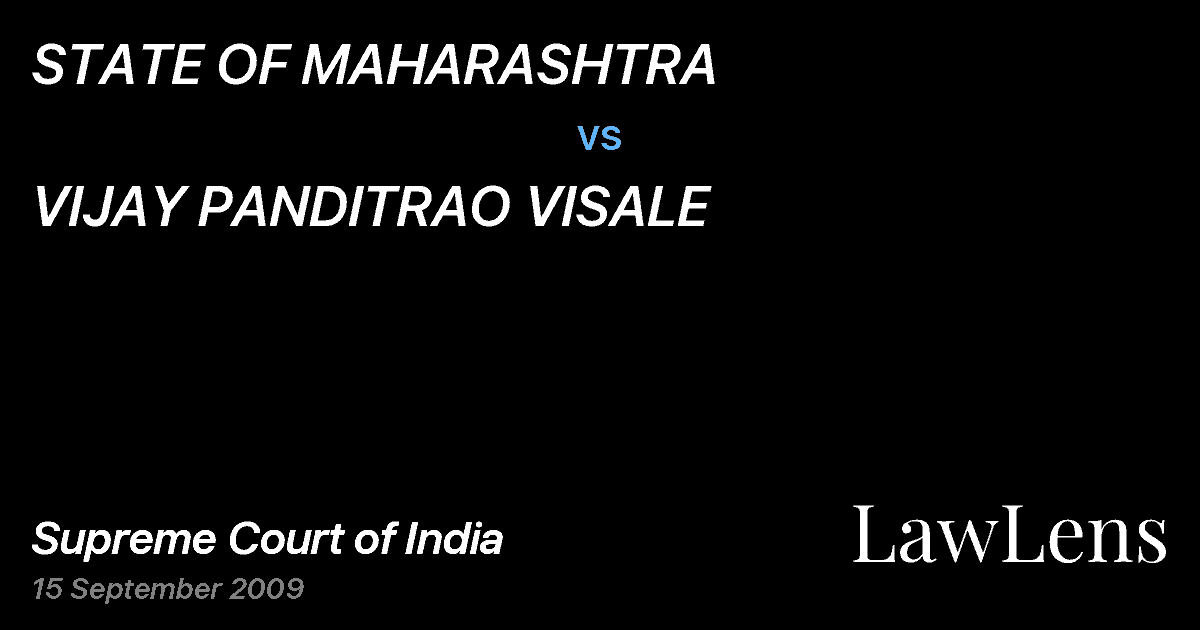 Preview image for STATE OF MAHARASHTRA vs. VIJAY PANDITRAO VISALE