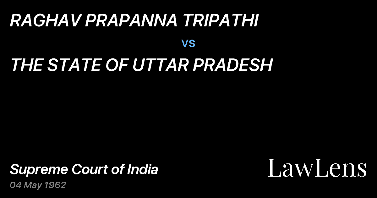 Preview image for RAGHAV PRAPANNA TRIPATHI vs. THE STATE OF UTTAR PRADESH