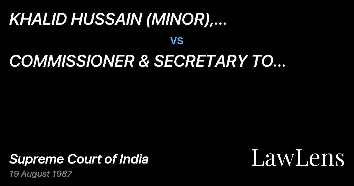 Preview image for KHALID HUSSAIN (MINOR), REPRESENTEDBY FATHER DR. AKTHAR HUS vs. COMMISSIONER & SECRETARY TO GOVERNMENT OFTAMIL NADU, HEALTH
