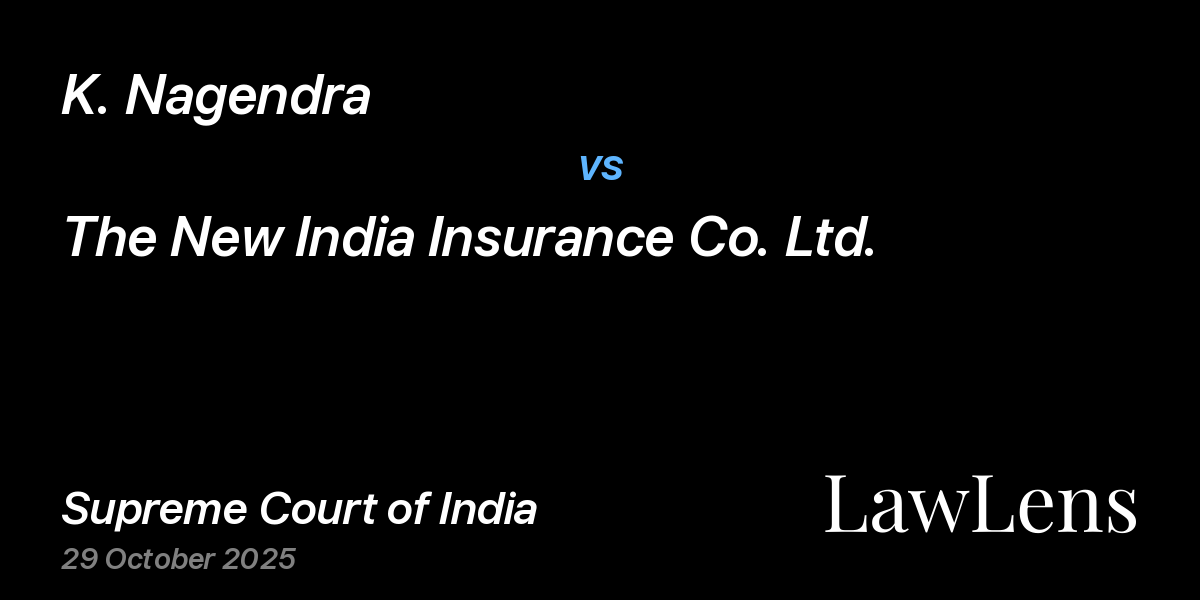 Preview image for K. Nagendra vs. The New India Insurance Co. Ltd.