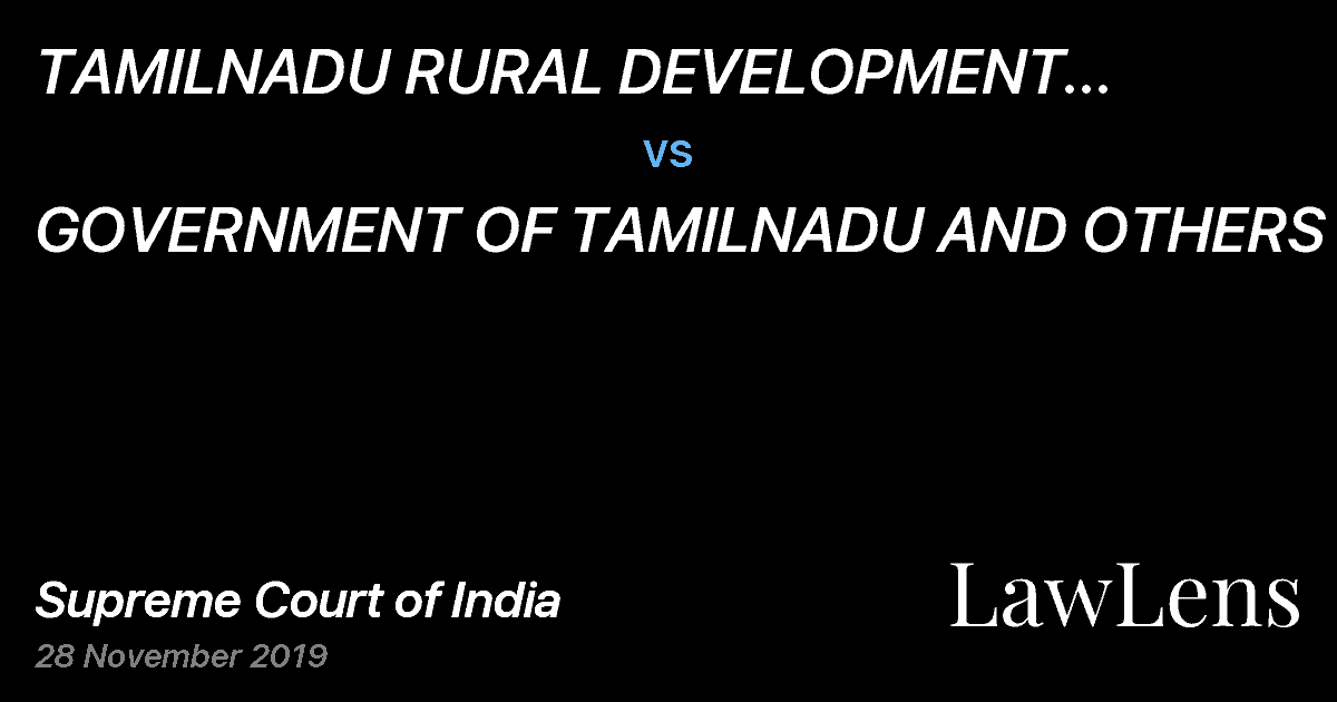 Preview image for TAMILNADU RURAL DEVELOPMENT ENGINEERS AND ASSISTANT ENGINEERS ASSOCIATION vs. GOVERNMENT OF TAMILNADU AND OTHERS