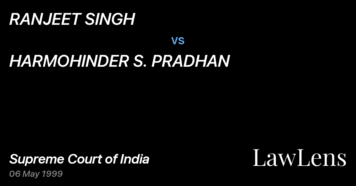 Preview image for RANJEET SINGH vs. HARMOHINDER S. PRADHAN