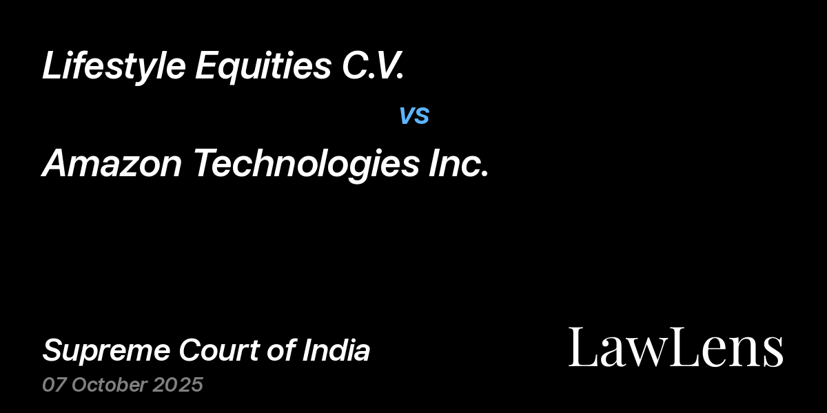 Preview image for Lifestyle Equities C.V. vs. Amazon Technologies Inc.