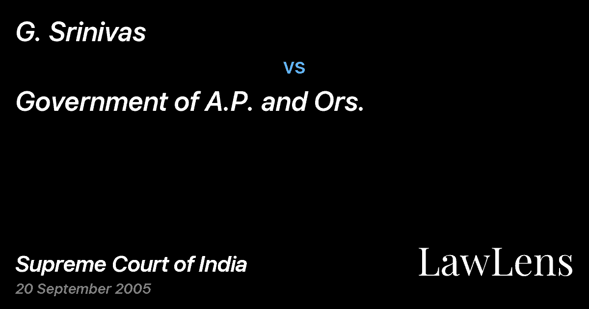 Preview image for G. Srinivas vs. Government of A.P. and Ors.