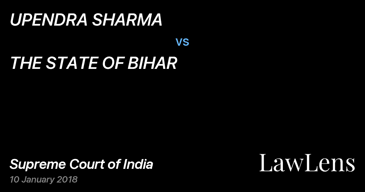Preview image for UPENDRA SHARMA vs. THE STATE OF BIHAR