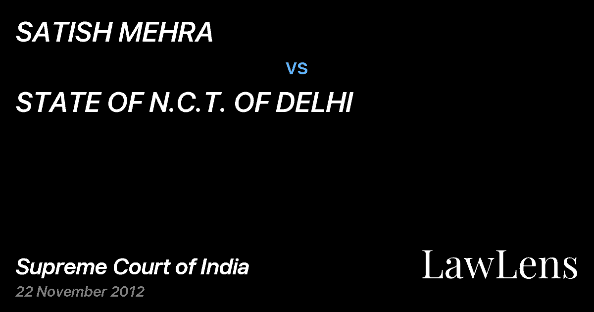 Preview image for SATISH MEHRA vs. STATE OF N.C.T. OF DELHI