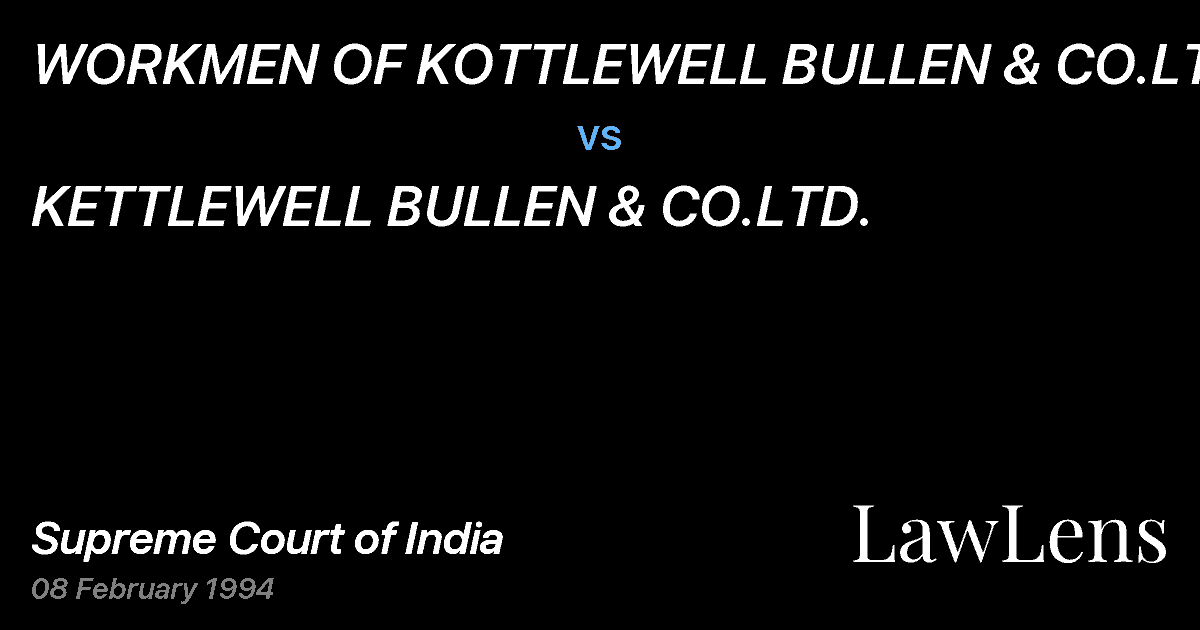 Preview image for WORKMEN OF KOTTLEWELL BULLEN & CO.LTD. vs. KETTLEWELL BULLEN & CO.LTD.