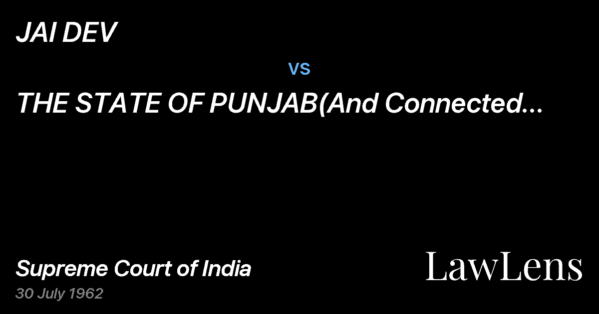 Preview image for JAI DEV vs. THE STATE OF PUNJAB(And Connected Appeal)