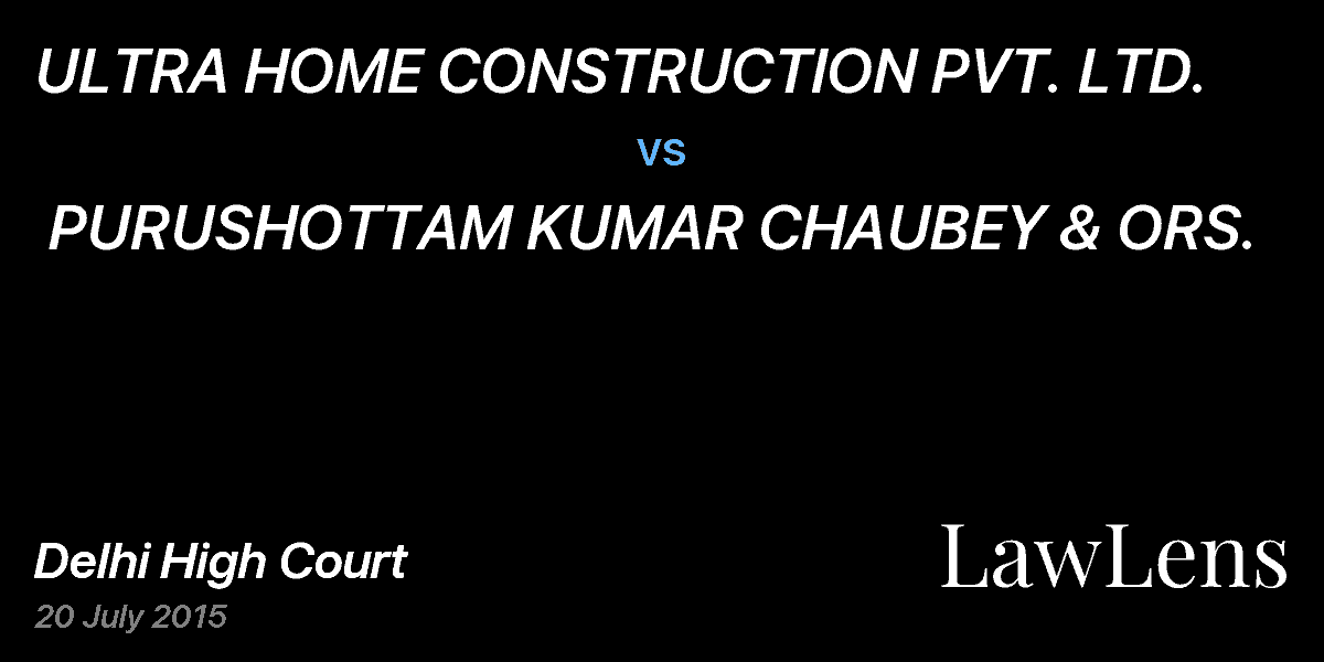 Preview image for ULTRA HOME CONSTRUCTION PVT. LTD.  vs.  PURUSHOTTAM KUMAR CHAUBEY & ORS.