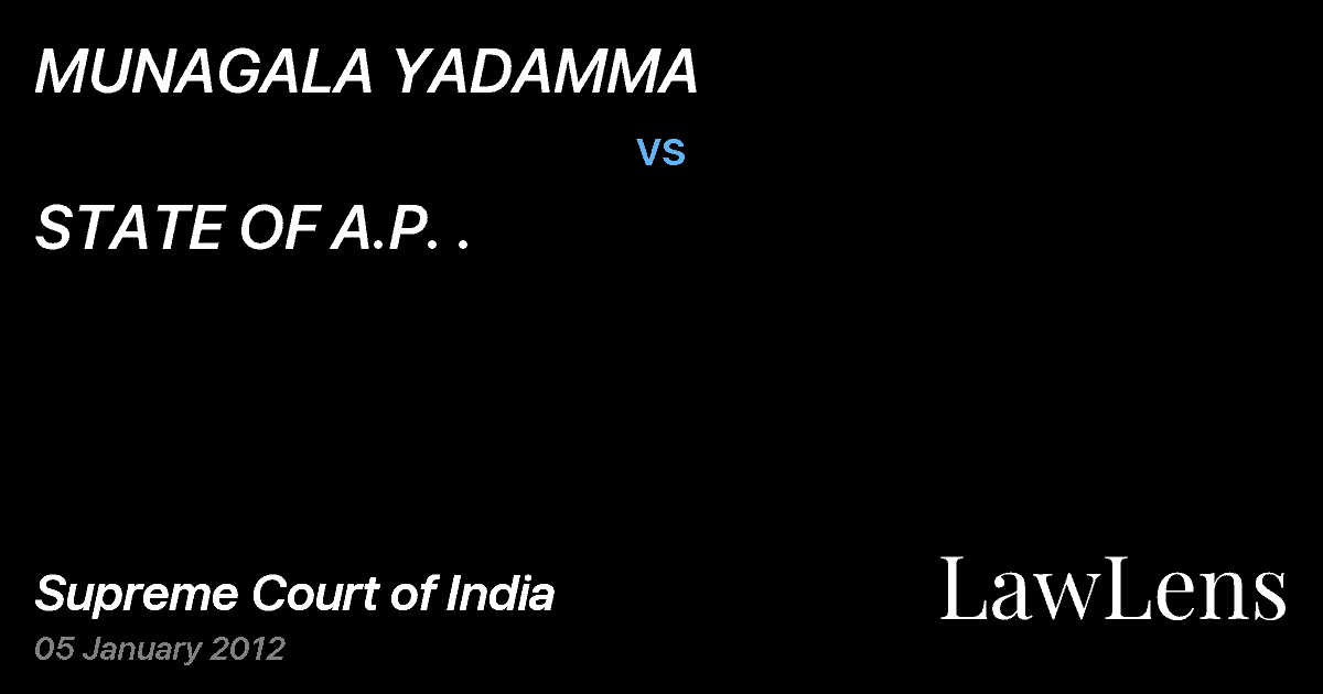 Preview image for MUNAGALA YADAMMA vs. STATE OF A.P. .