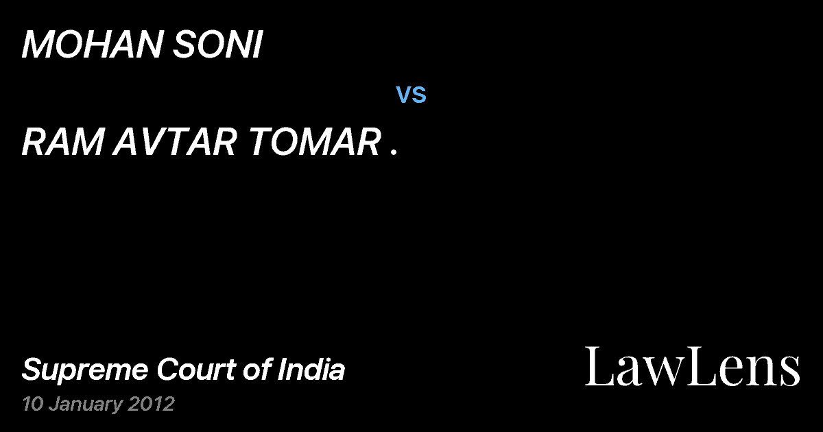 Preview image for MOHAN SONI vs. RAM AVTAR TOMAR .