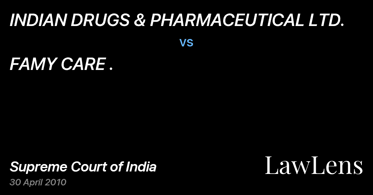 Preview image for INDIAN DRUGS & PHARMACEUTICAL LTD. vs. FAMY CARE .