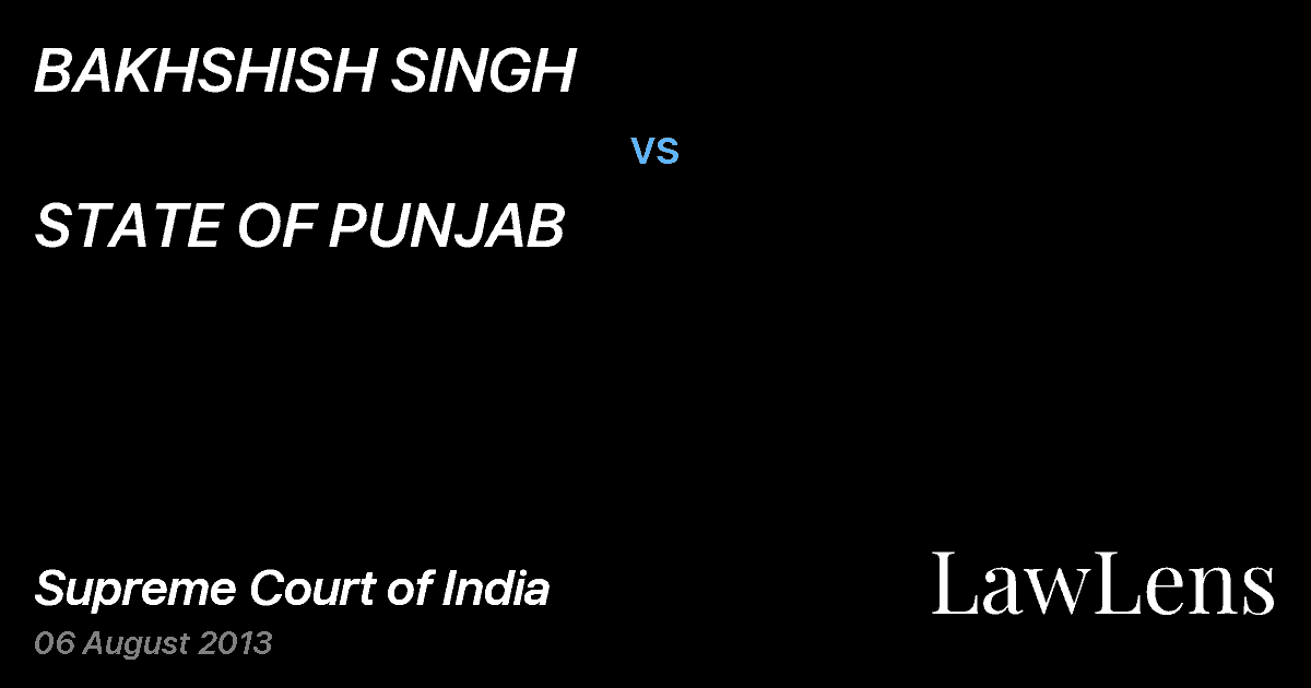 Preview image for BAKHSHISH SINGH vs. STATE OF PUNJAB