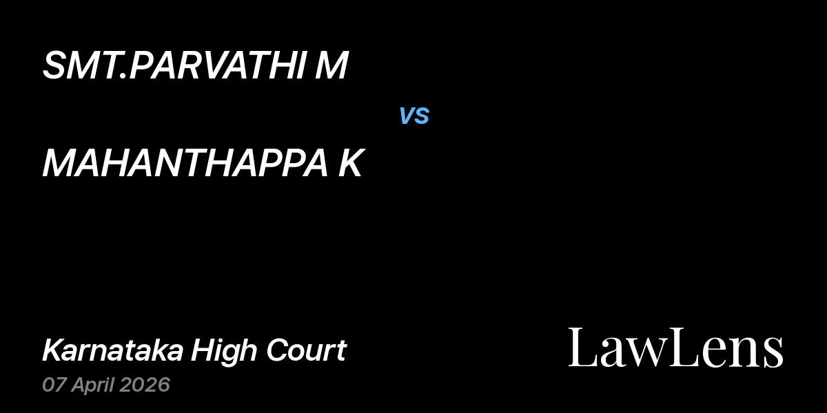 Preview image for SMT.PARVATHI M vs. MAHANTHAPPA K