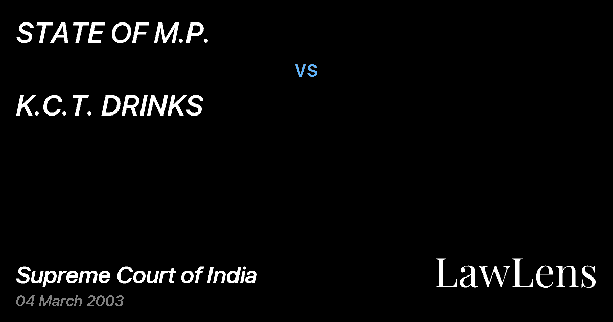 Preview image for STATE OF M.P. vs. K.C.T. DRINKS