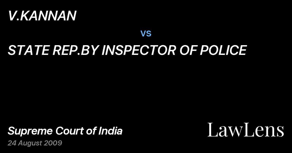 Preview image for V.KANNAN vs. STATE REP.BY INSPECTOR OF POLICE