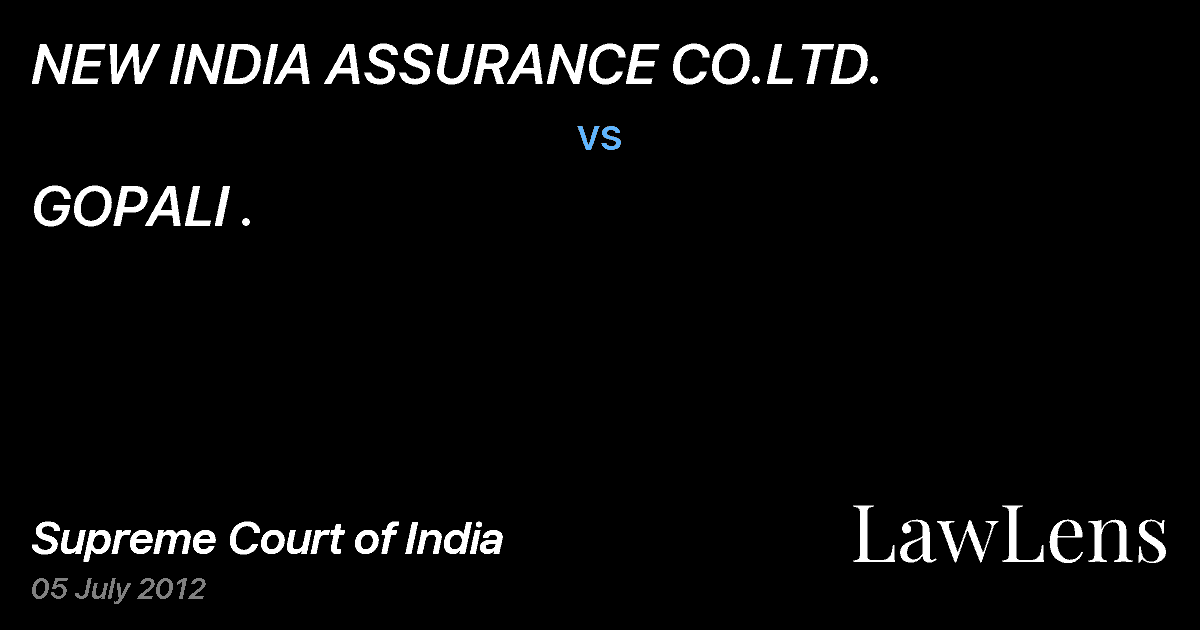 Preview image for NEW INDIA ASSURANCE CO.LTD. vs. GOPALI .