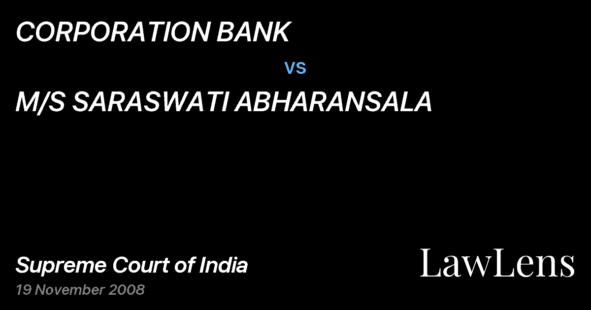 Preview image for CORPORATION BANK vs. M/S SARASWATI ABHARANSALA