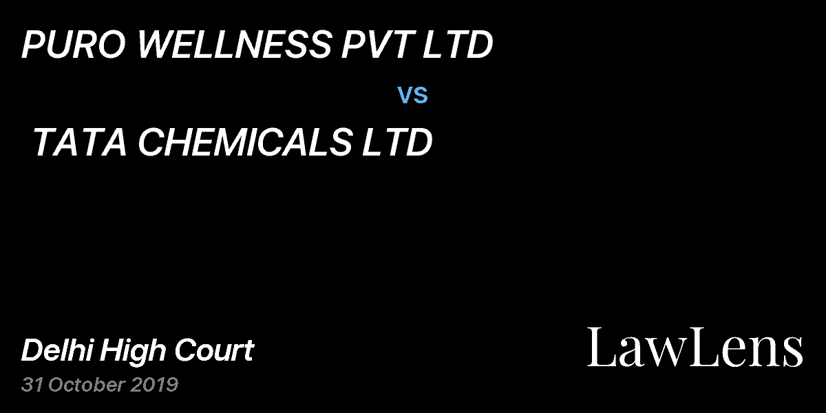 Preview image for PURO WELLNESS PVT LTD vs. TATA CHEMICALS LTD