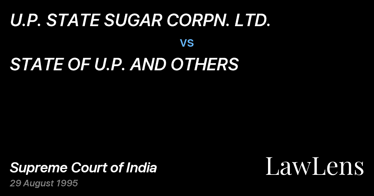 Preview image for U.P. STATE SUGAR CORPN. LTD. vs. STATE OF U.P. AND OTHERS