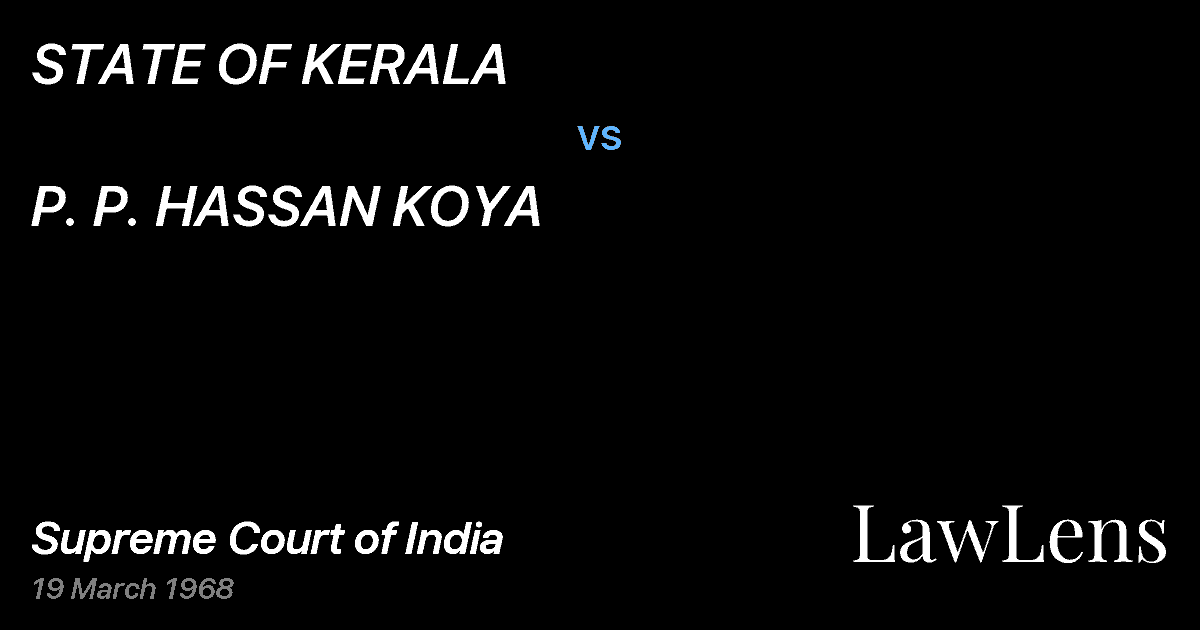 Preview image for STATE OF KERALA vs. P. P. HASSAN KOYA