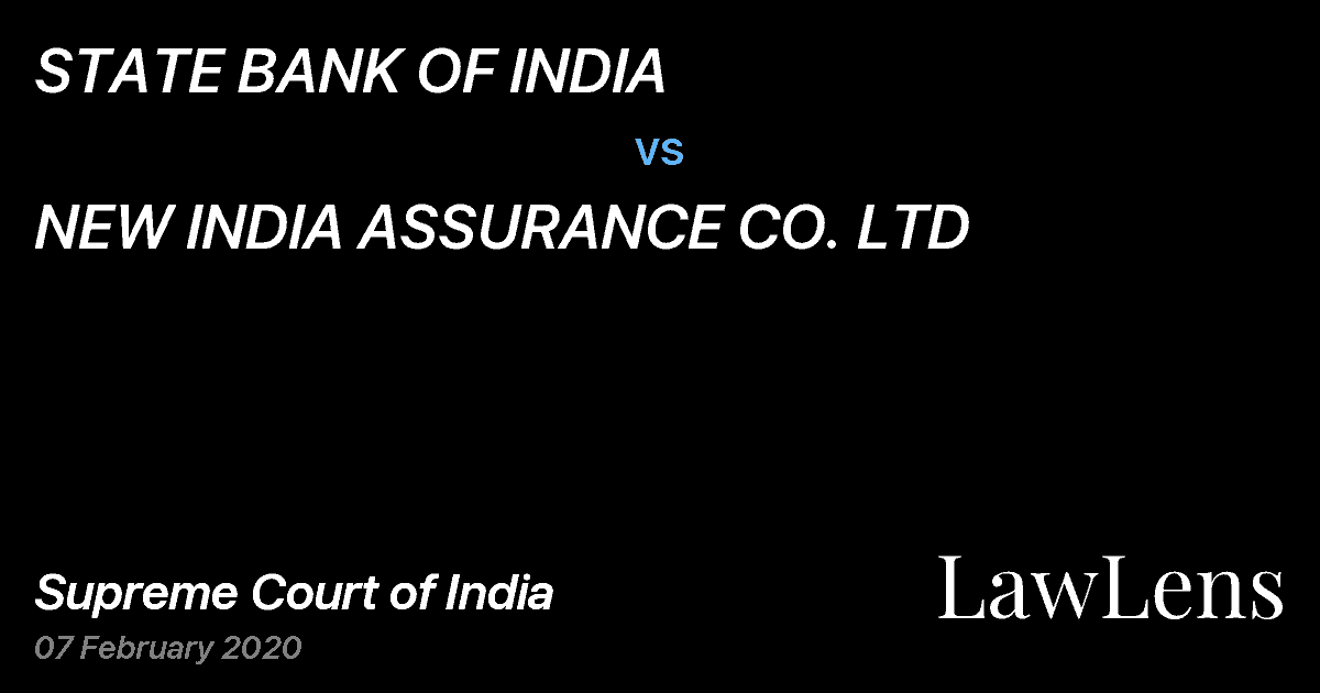 Preview image for STATE BANK OF INDIA vs. NEW INDIA ASSURANCE CO. LTD