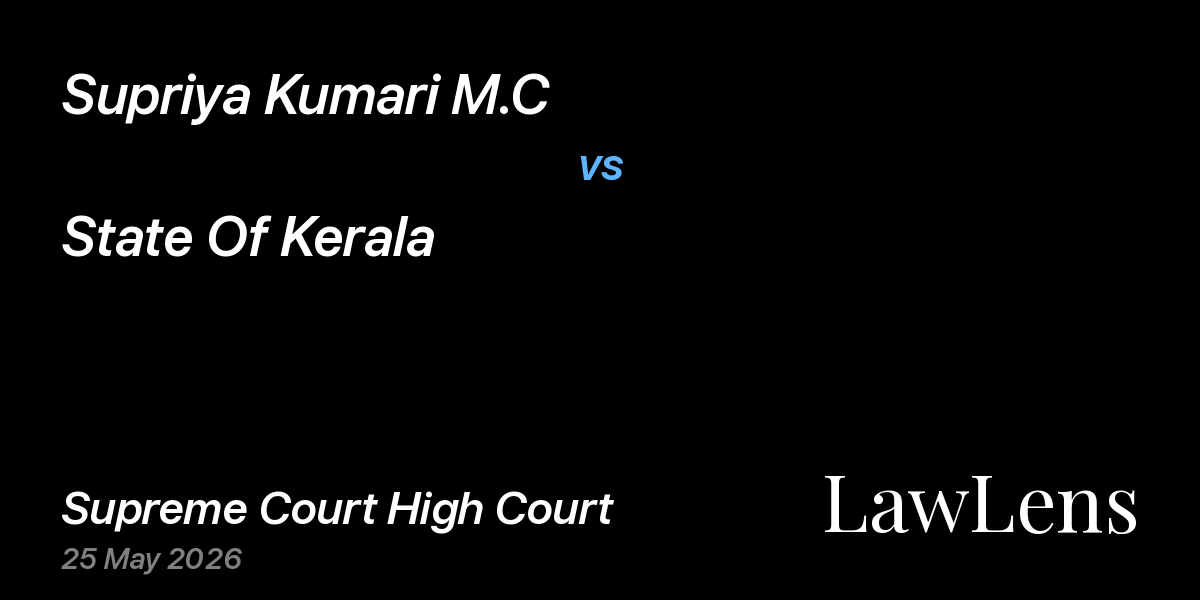 Preview image for Supriya Kumari M.C vs. State Of Kerala