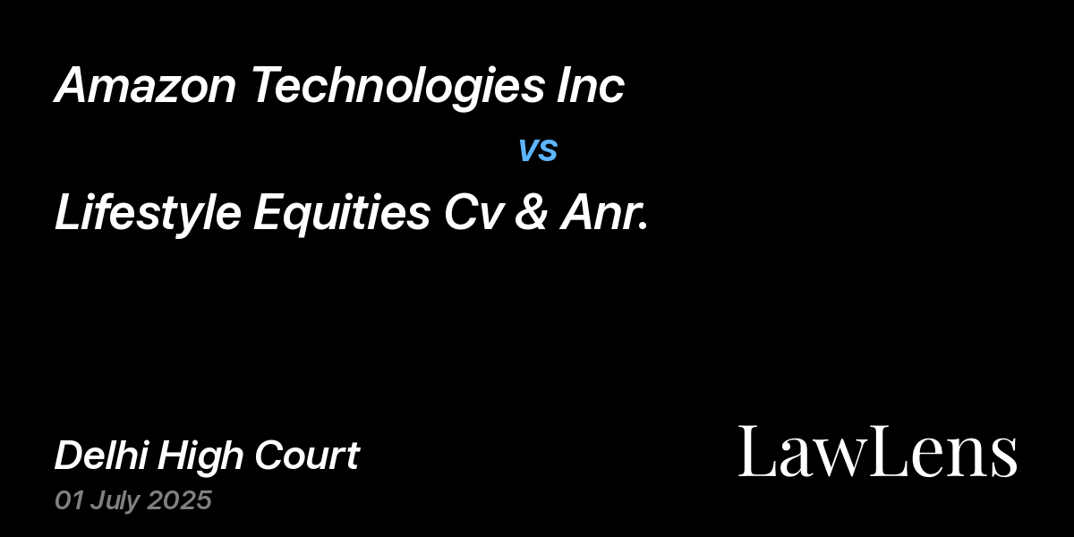 Preview image for Amazon Technologies Inc vs. Lifestyle Equities Cv & Anr.