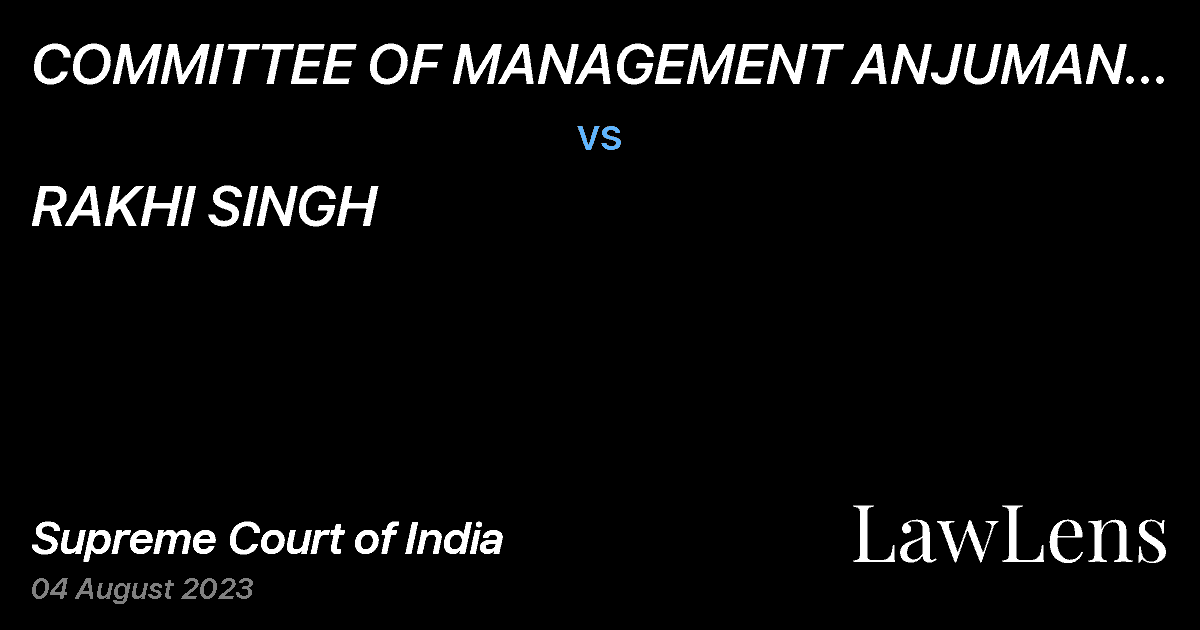 Preview image for COMMITTEE OF MANAGEMENT ANJUMAN INTEZAMIA MASAJID VARANASI vs. RAKHI SINGH
