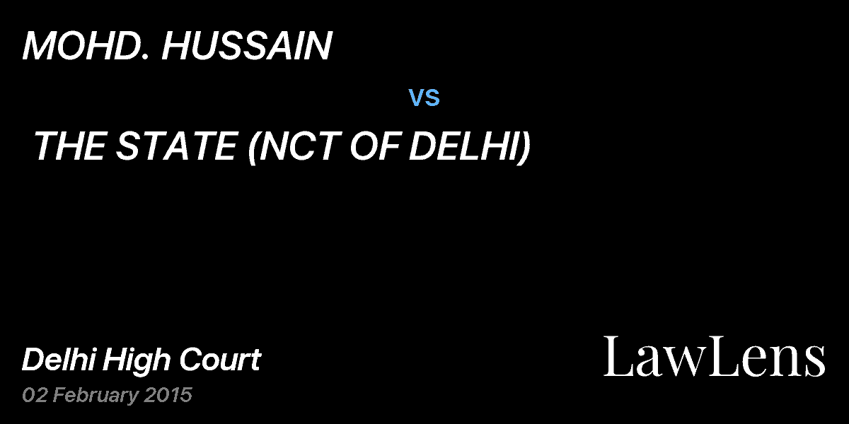 Preview image for MOHD. HUSSAIN  vs.  THE STATE (NCT OF DELHI)