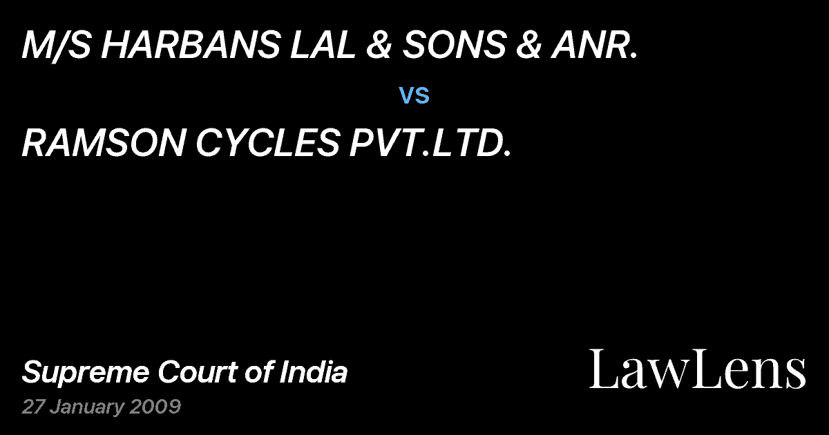 Preview image for M/S HARBANS LAL & SONS & ANR. vs. RAMSON CYCLES PVT.LTD.