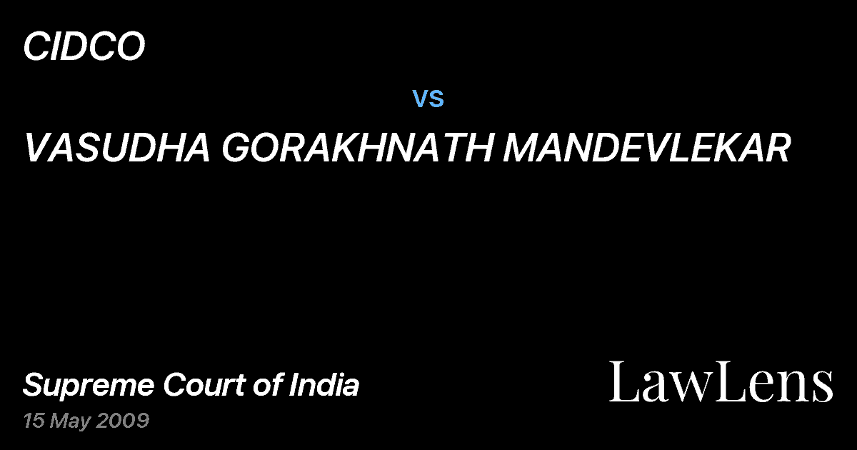 Preview image for CIDCO vs. VASUDHA GORAKHNATH MANDEVLEKAR