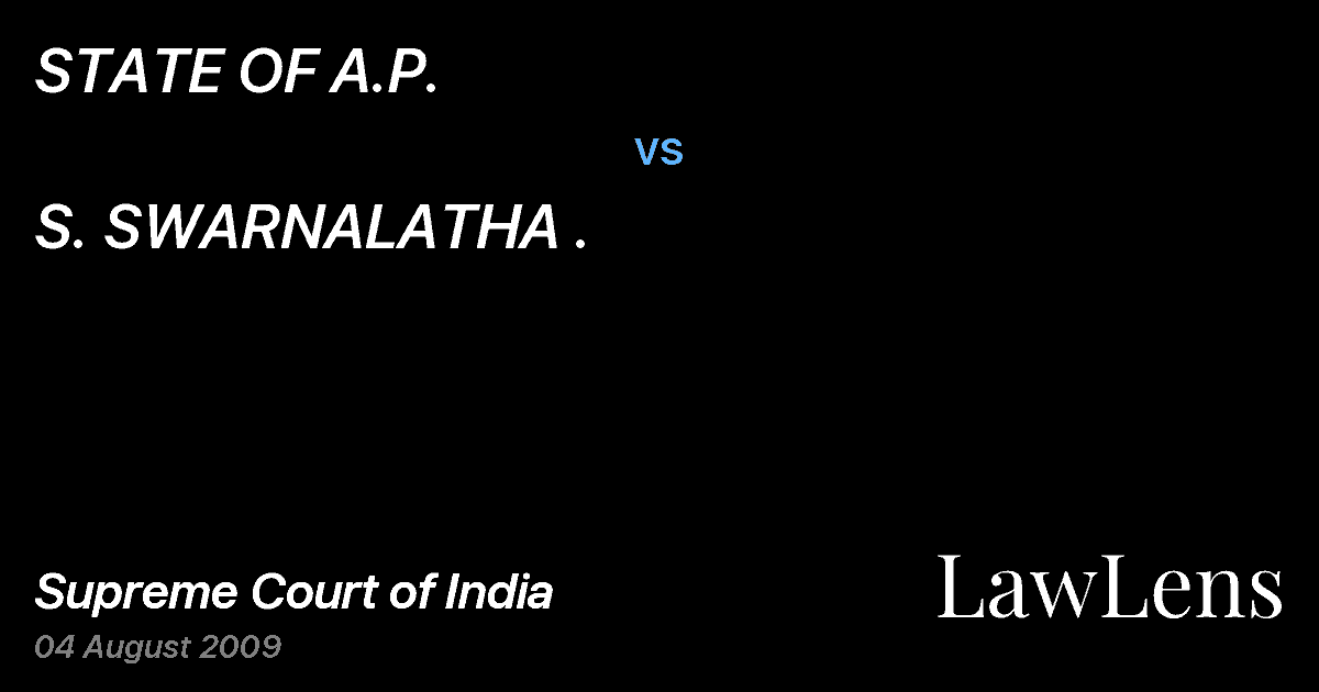 Preview image for STATE OF A.P. vs. S. SWARNALATHA .