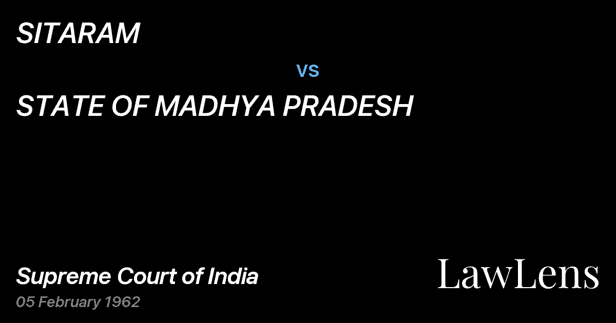 Preview image for SITARAM vs. STATE OF MADHYA PRADESH