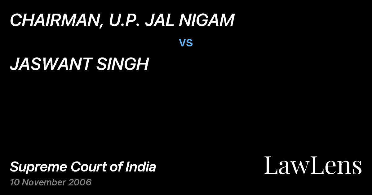 Preview image for CHAIRMAN, U.P. JAL NIGAM vs. JASWANT SINGH