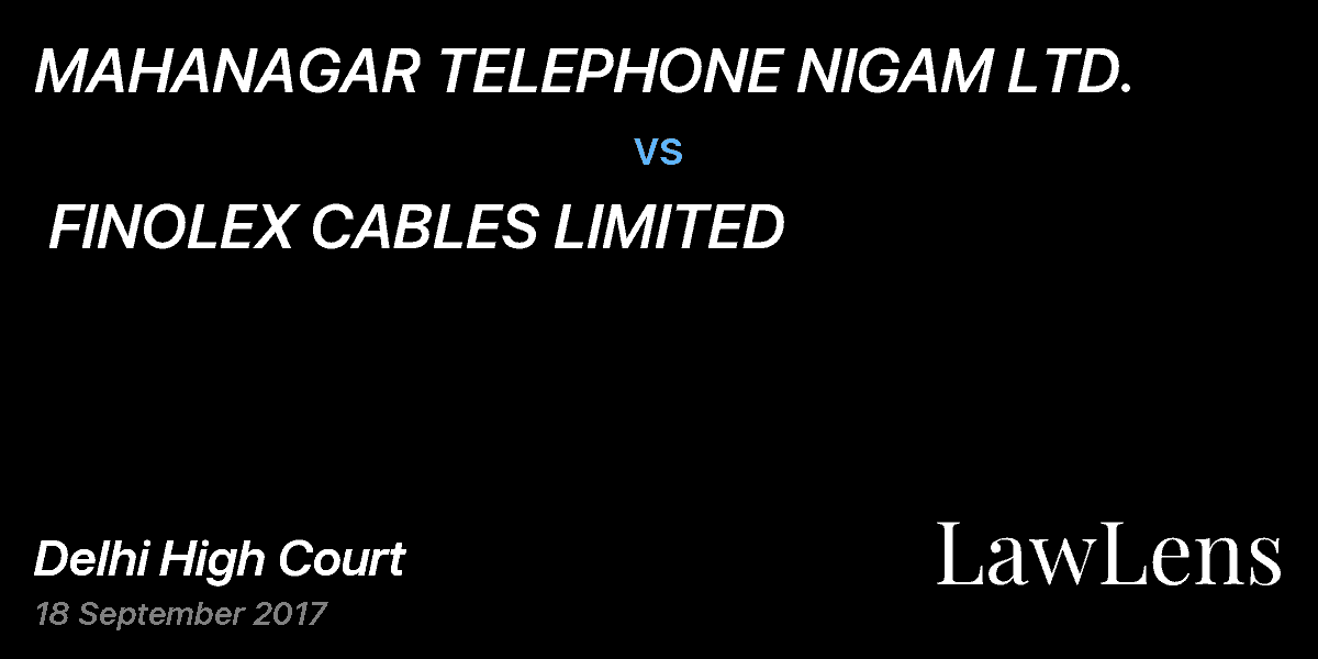 Preview image for MAHANAGAR TELEPHONE NIGAM LTD. vs. FINOLEX CABLES LIMITED