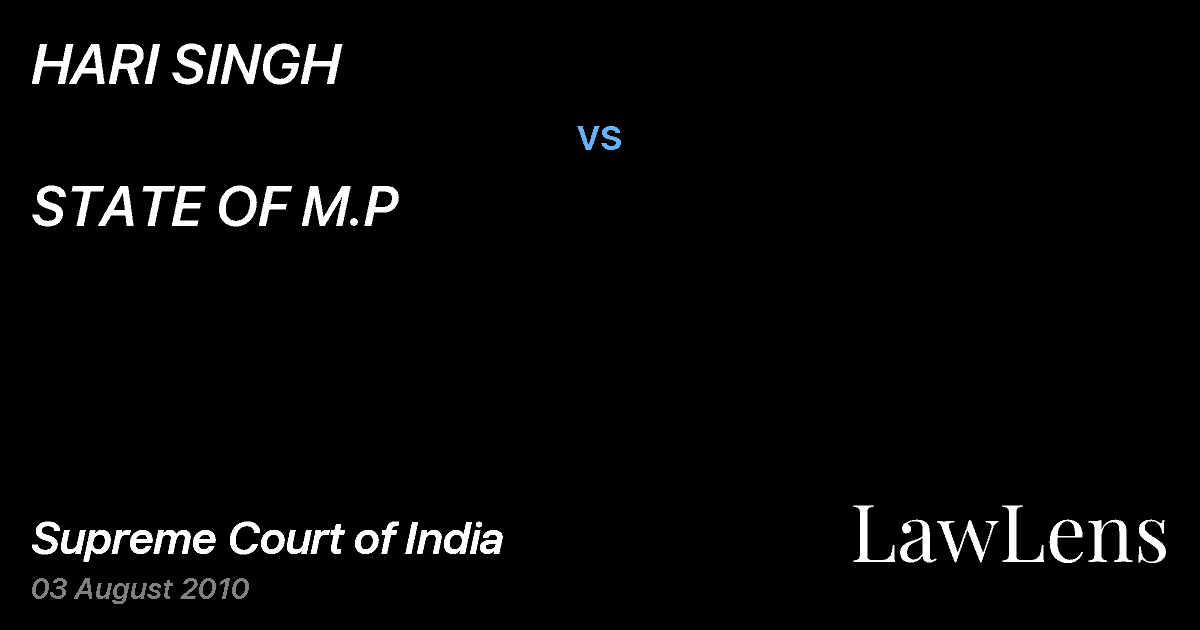 Preview image for HARI SINGH vs. STATE OF M.P