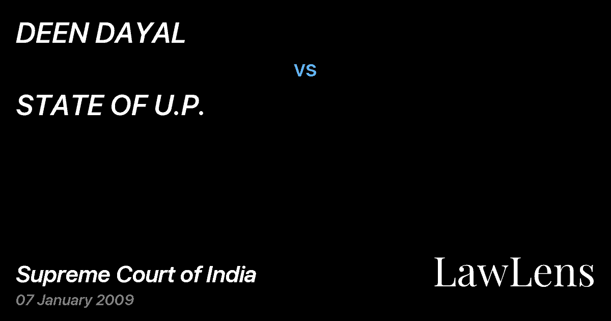 Preview image for DEEN DAYAL vs. STATE OF U.P.