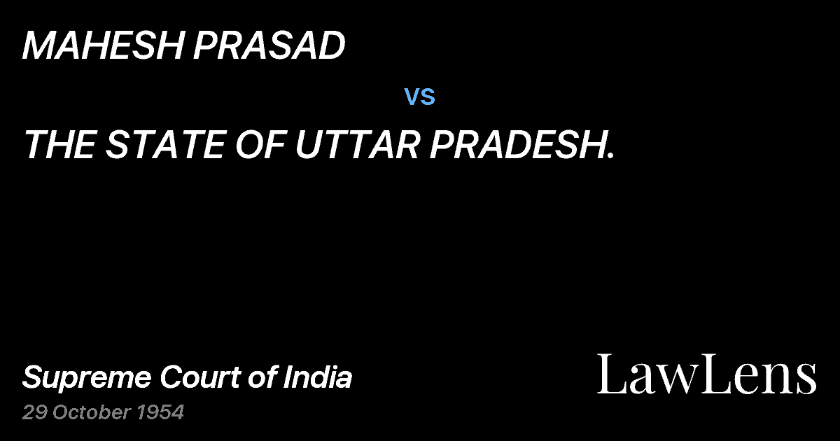 Preview image for MAHESH PRASAD vs. THE STATE OF UTTAR PRADESH.