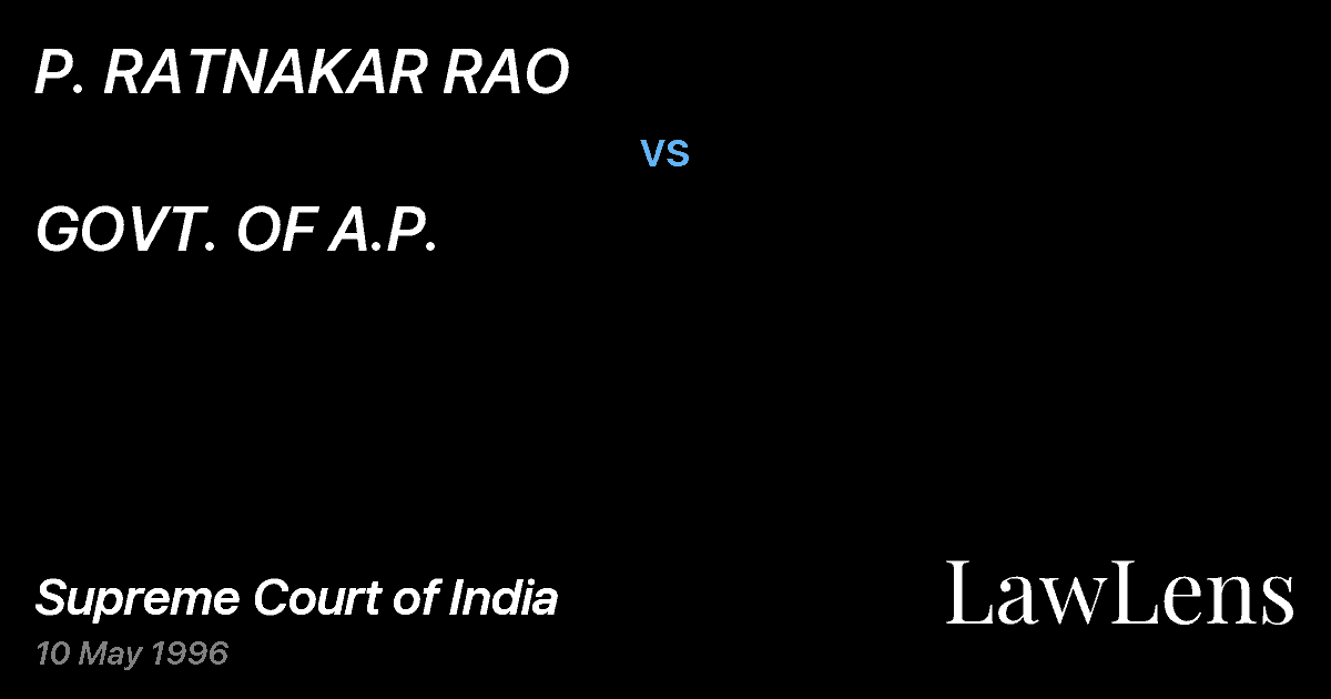 Preview image for P. RATNAKAR RAO vs. GOVT. OF A.P.