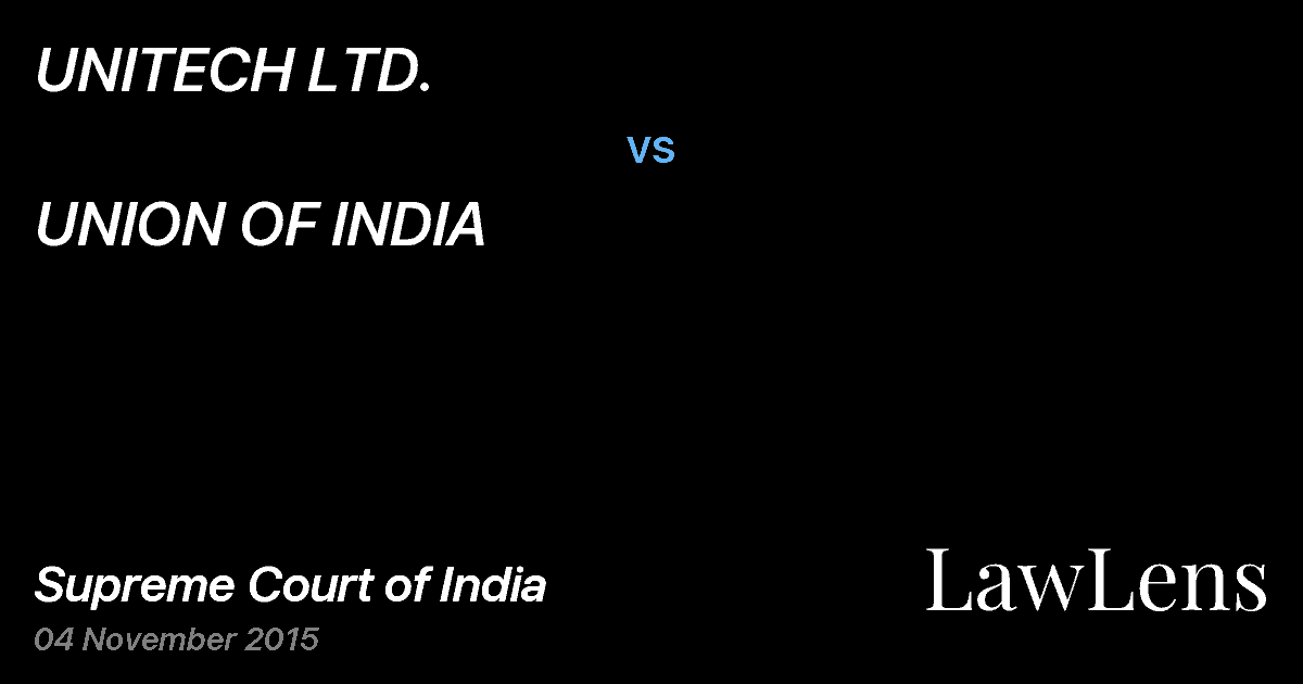 Preview image for UNITECH LTD. vs. UNION OF INDIA