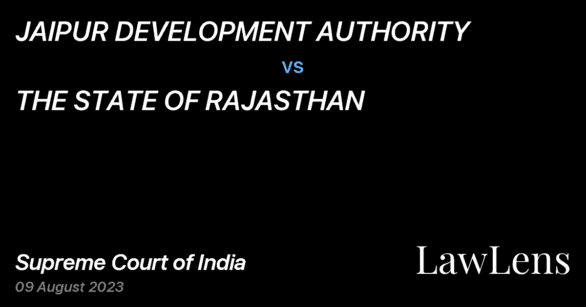 Preview image for JAIPUR DEVELOPMENT AUTHORITY vs. THE STATE OF RAJASTHAN