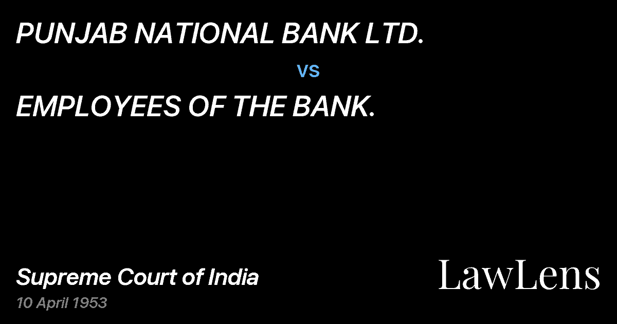 Preview image for PUNJAB NATIONAL BANK LTD. vs. EMPLOYEES OF THE BANK.