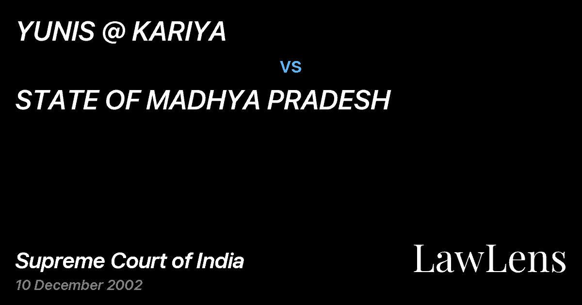 Preview image for YUNIS @ KARIYA vs. STATE OF MADHYA PRADESH