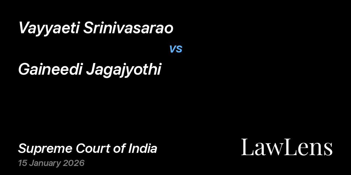 Preview image for Vayyaeti Srinivasarao vs. Gaineedi Jagajyothi