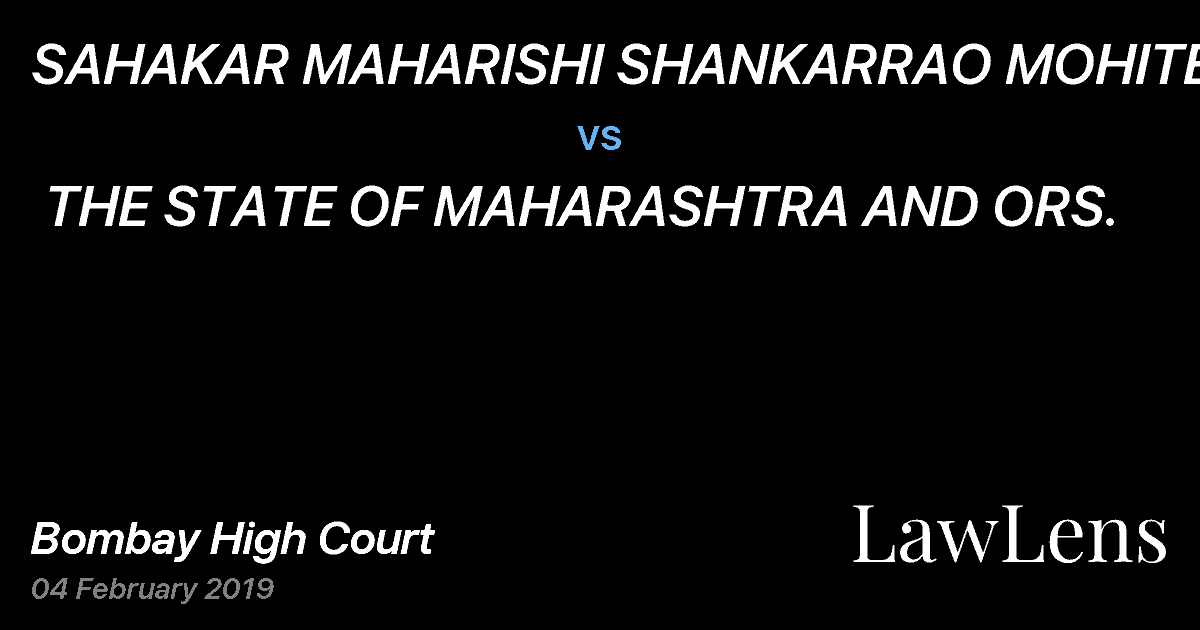 Preview image for SAHAKAR MAHARISHI SHANKARRAO MOHITE PATIL  vs.  THE STATE OF MAHARASHTRA AND ORS.