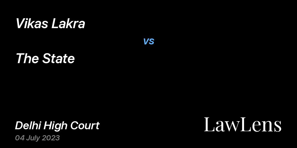 Preview image for Vikas Lakra vs. The State