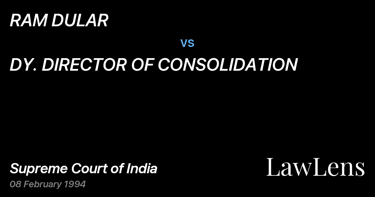 Preview image for RAM DULAR vs. DY. DIRECTOR OF CONSOLIDATION