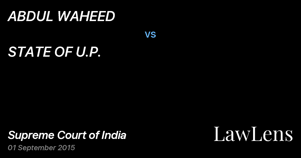 Preview image for ABDUL WAHEED vs. STATE OF U.P.